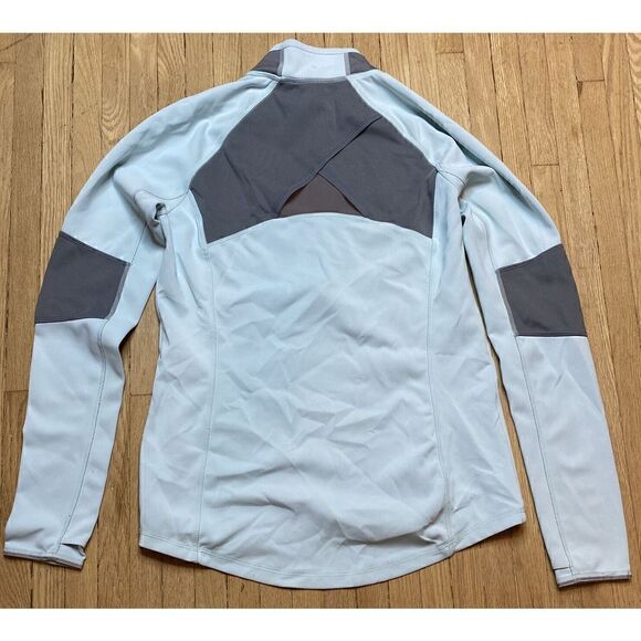 Athleta Women M Jacket Sweatshirt Blue 1/2 Zip Knit Stretch Activewear 54023 - Picture 6 of 12